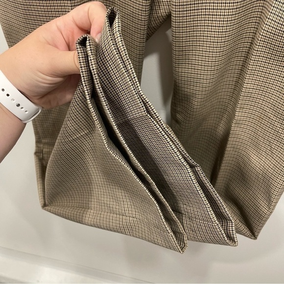 Michael Kors Grammercy Fit Herringbone Trouser Pants Tan Brown Size 8 - Picture 5 of 9